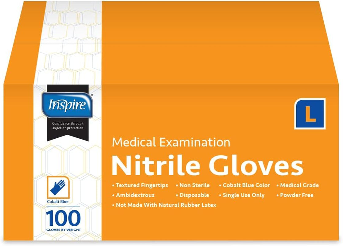 Nitrile Exam Gloves | the Original Quality Stretch Nitrile Cobalt Blue | 4.5 Gloves Disposable Latex Free Medical EMT