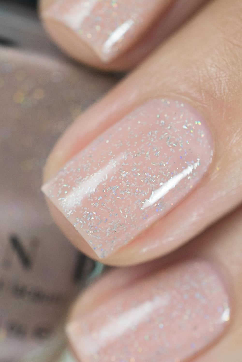 ILNP Birthday Suit - Cashmere Pink Holographic Nail Polish, Neutral Nude, Chip Resistant Manicure, Non-Toxic, Vegan, Cruelty Free, 12Ml