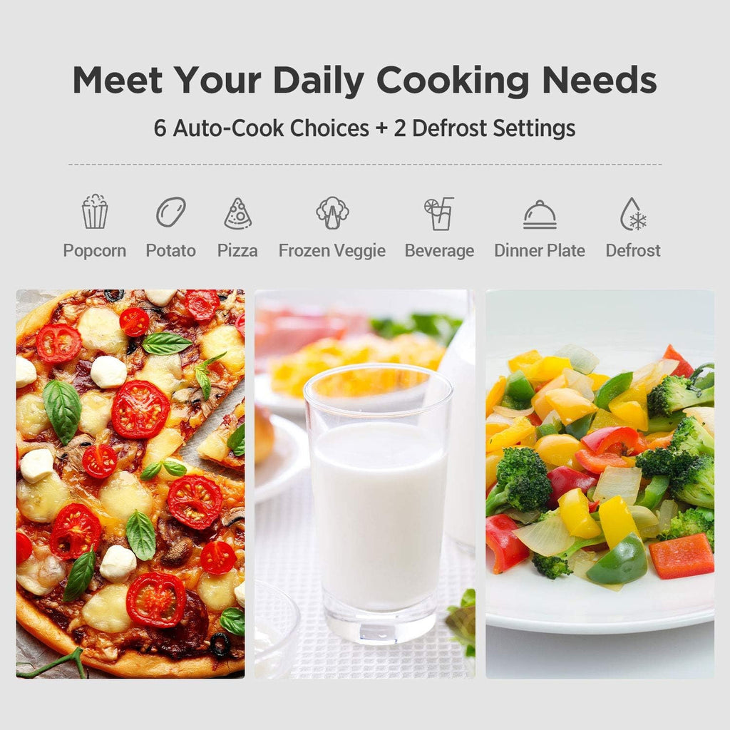 COMFEE EM720CPL-PMB Countertop Microwave Oven with Sound On/Off, ECO Mode and Easy One-Touch Buttons, 0.7 Cu Ft, Black