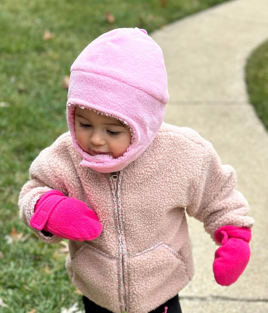 Baby Toddler Mittens Kids 2 Pairs Fleece Gloves Winter Warm Sherpa Lined