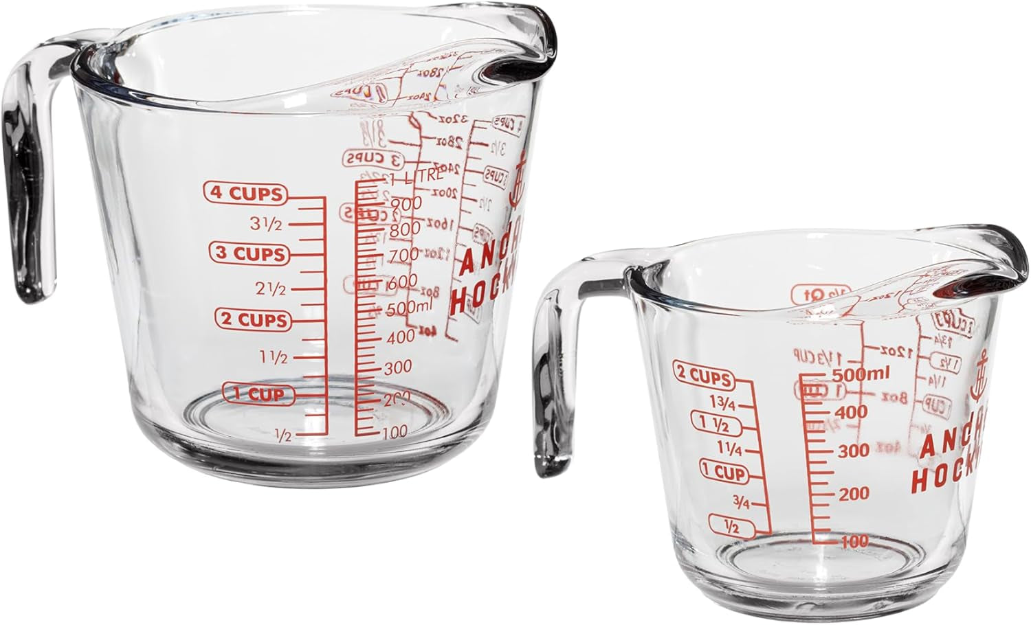 Measuring Cup Set (2-Piece, 2-Cup & 4-Cup, Dishwasher Safe)