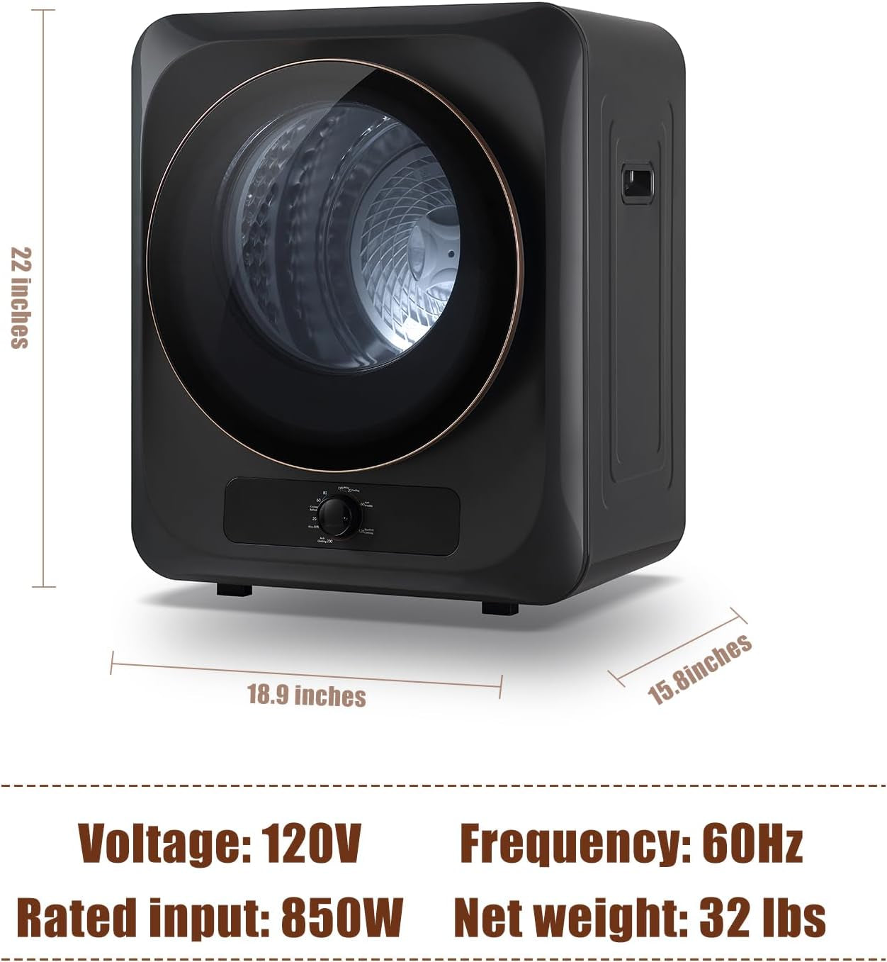 Portable Washer and Dryer Combo Set, 25 Lbs Fully Automatic Washing Machine, 10 Lbs Portable Dryers, Compact Washer and Dryer for Apartment, RV, Dorm