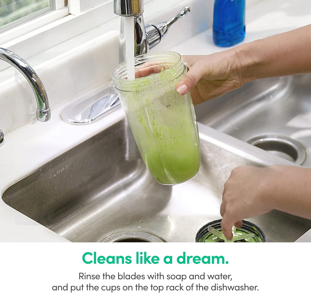 Professional Personal Blender for Shakes, Smoothies, Food Preparation, and Frozen Blending - 24 Ounces, 600 Watts, Gray, Model NBR-0601WM