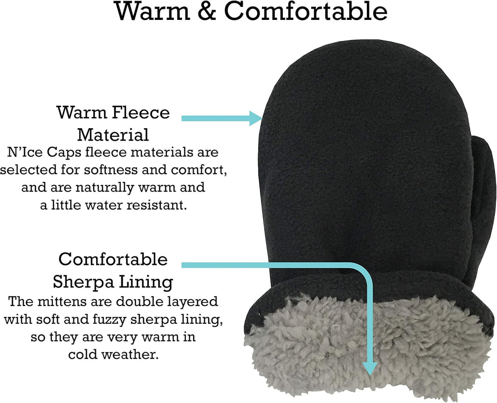 Baby Toddler Mittens Kids 2 Pairs Fleece Gloves Winter Warm Sherpa Lined