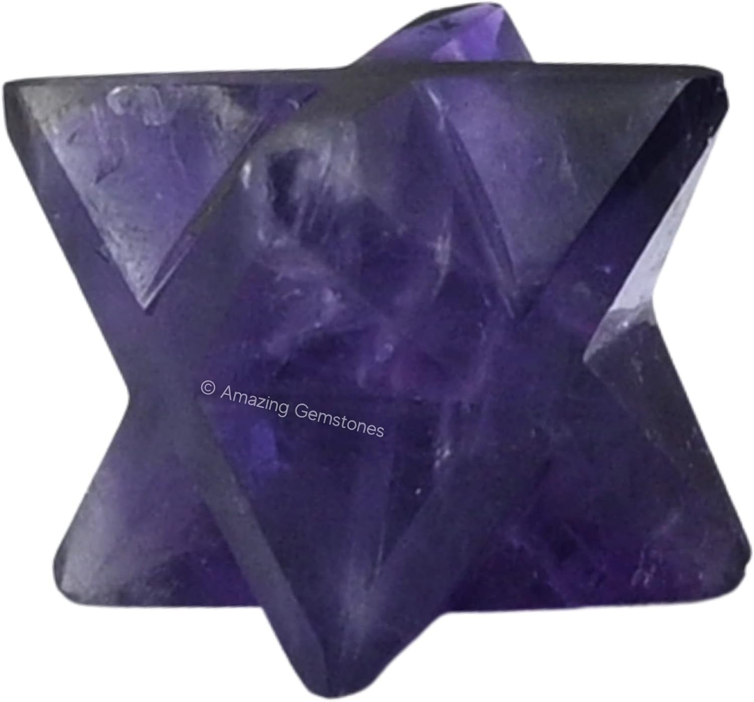 Amethyst Merkaba Crystal - 0.75 Inches Metaphysical Merkaba Star for Meditation - Energetic Tetrahedron Crystal and Healing Stones for Spiritual Growth and Healing (15-20Mm)