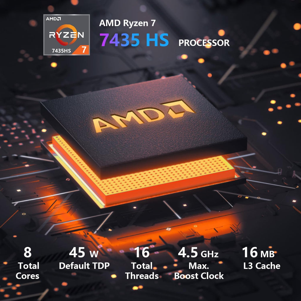 LOQ 15 15ARP9 RTX 4050 Gaming Laptop, 15.6 FHD 144Hz IPS Display, AMD Ryzen 7 7435HS, NVIDIA Geforce RTX 4050, 32GB DDR5 RAM, 1TB SSD, Backlit Keyboard, Wi-Fi 6, Bundle with PCO Laptop Cooler