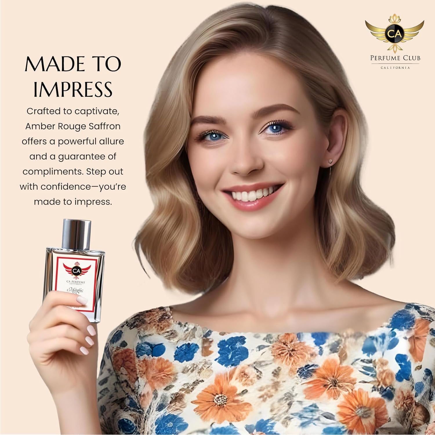 Impression of Amber Rouge Saffron for Women and Men Long Lasting Unisex Fragrance Eau De Parfum 1.7 Fl Oz 50Ml