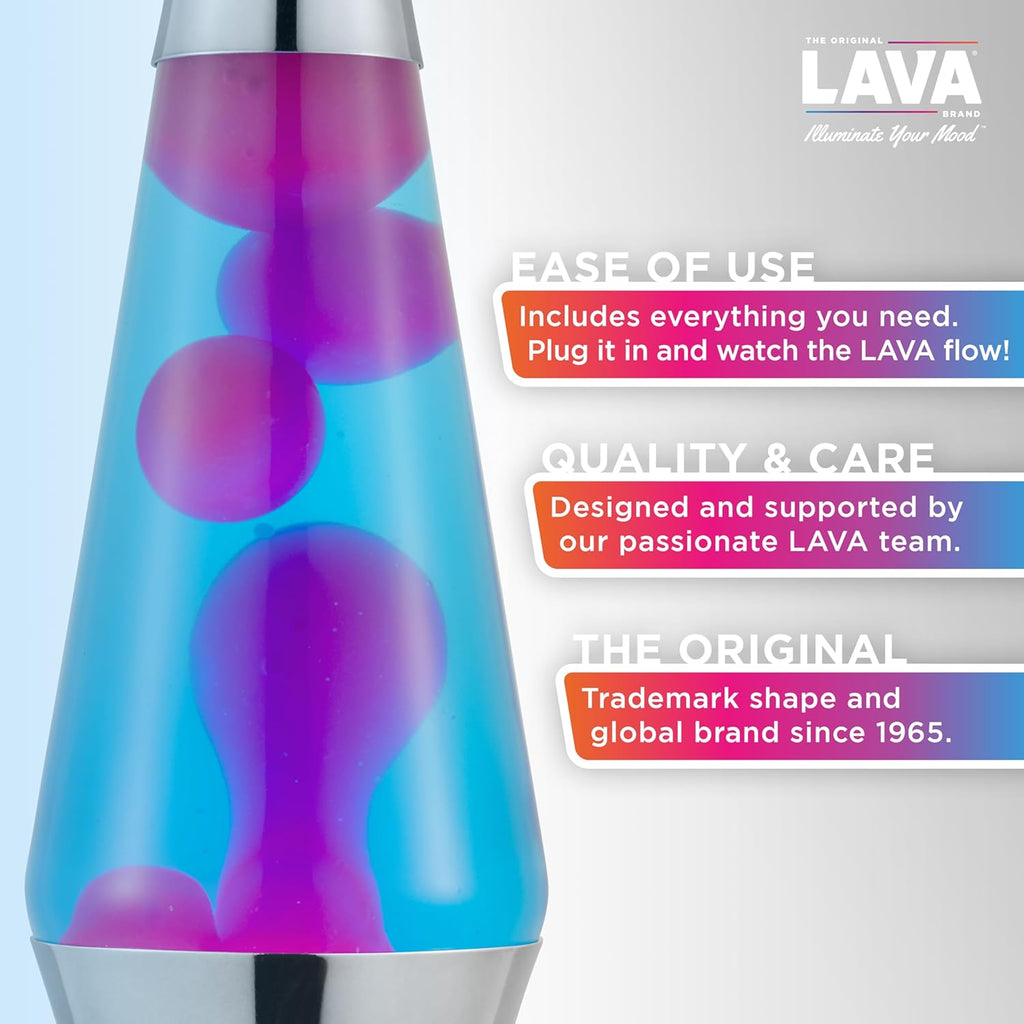 the Original Lamp - 14.5" Techno Chrome - Classic Liquid Motion Lamp - Pink and Blue Liquid - Item #2097 (Amazon Exclusive)