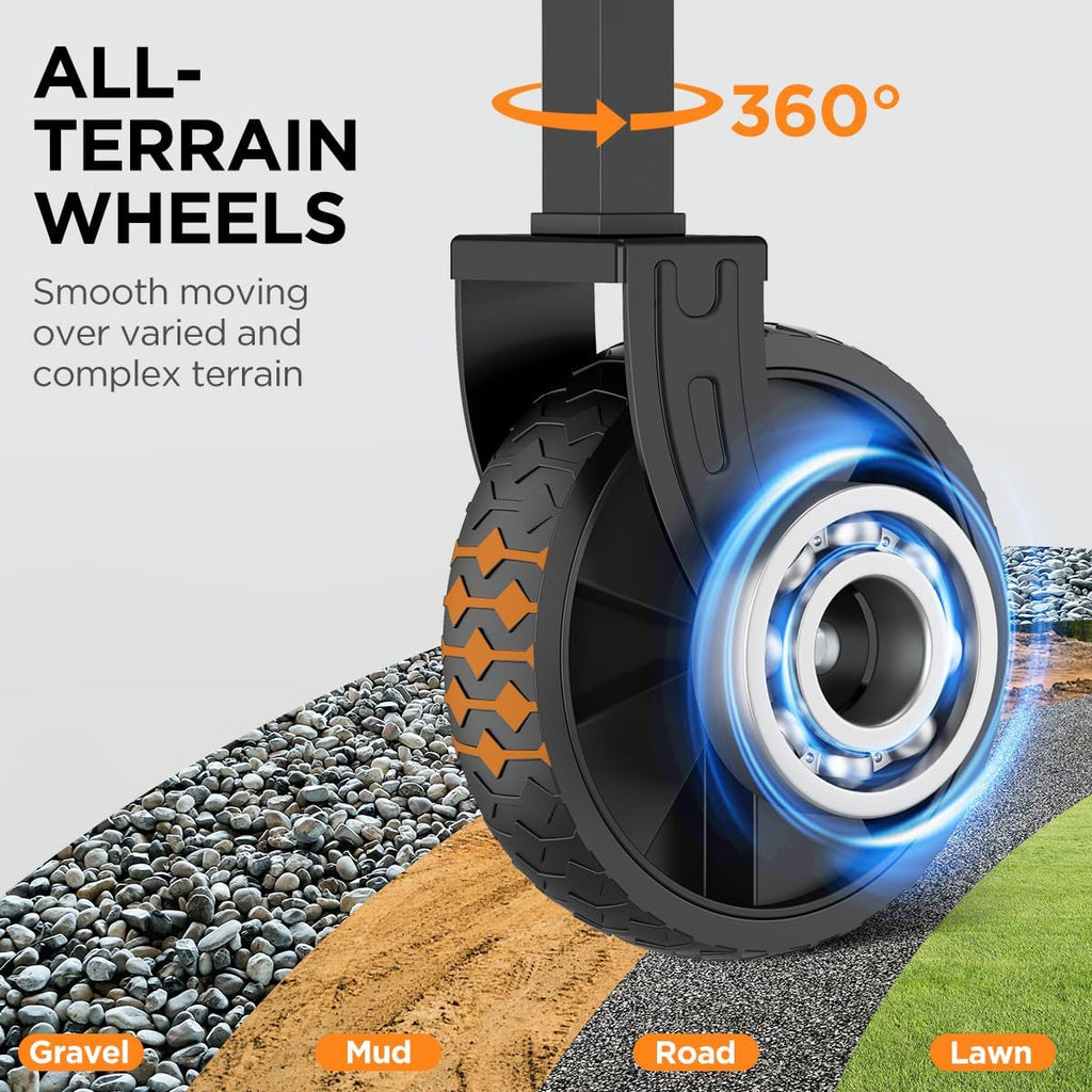 Heavy-Duty Collapsible Wagon Cart, Foldable Utility Cart with Extra Large Capacity and Drink Holders for Shopping, Camping, Grocery, Sports