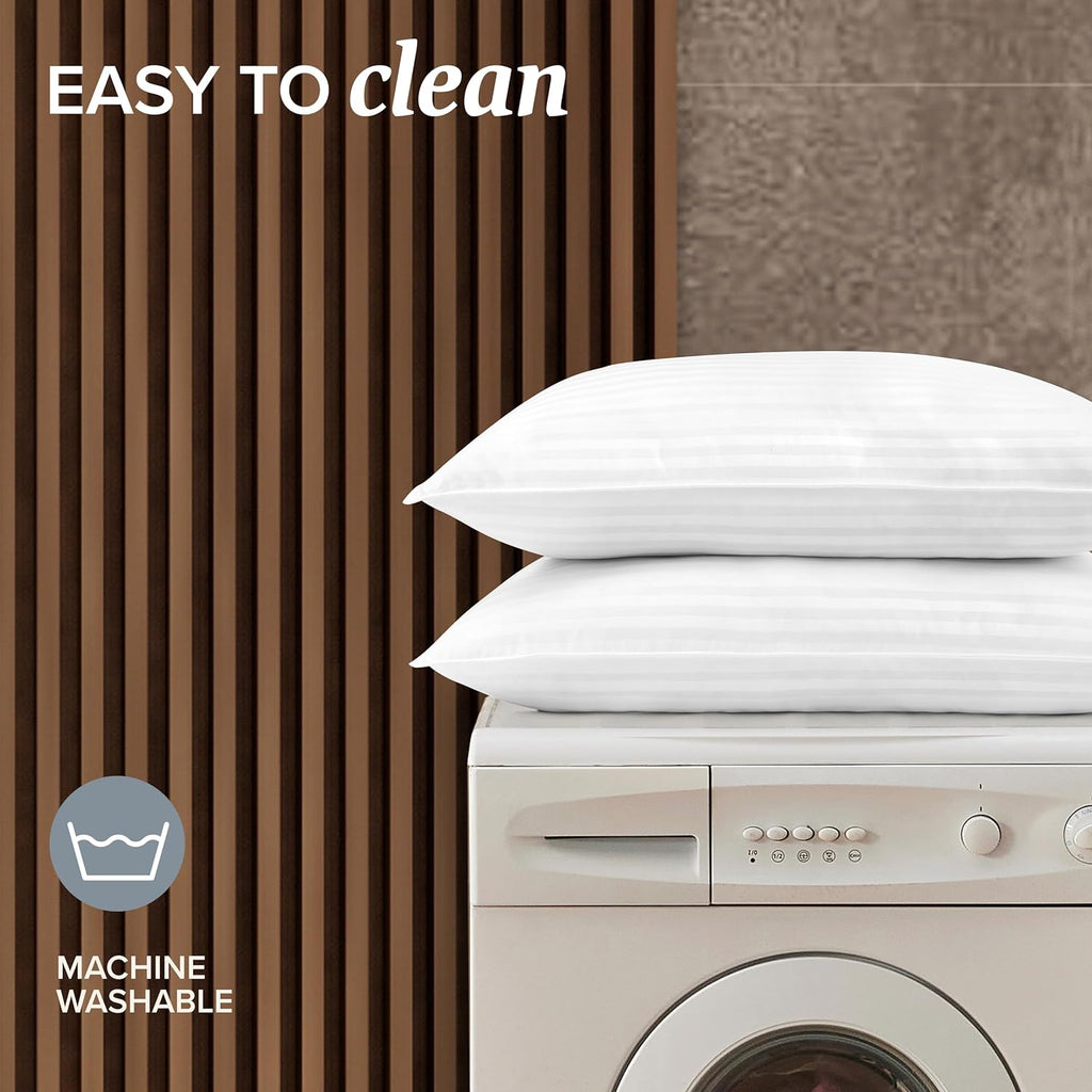 Bed Pillows Standard/Queen Size Set of 2 - Original down Alternative Pillow for Sleeping - Bedding for Back, Stomach or Side Sleepers