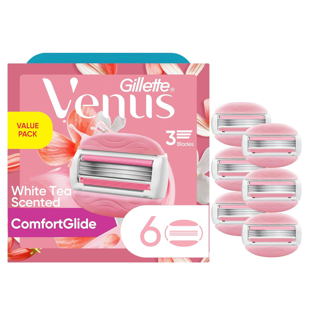 Comfortglide White Tea Women'S Razor Blades, 3-Blade Razor Refills, 6 Count