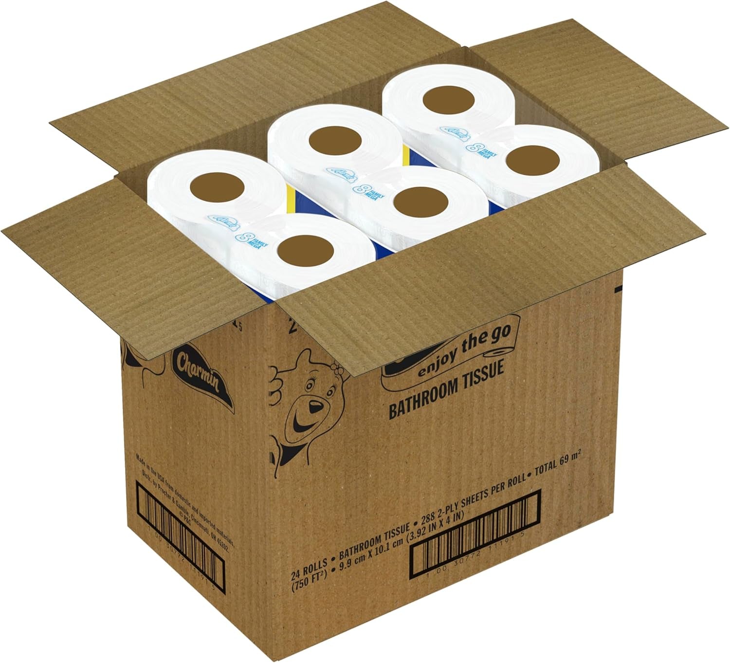 Ultra Soft Cushiony Touch Toilet Paper, 24 Family Mega Rolls = 123 Regular Rolls