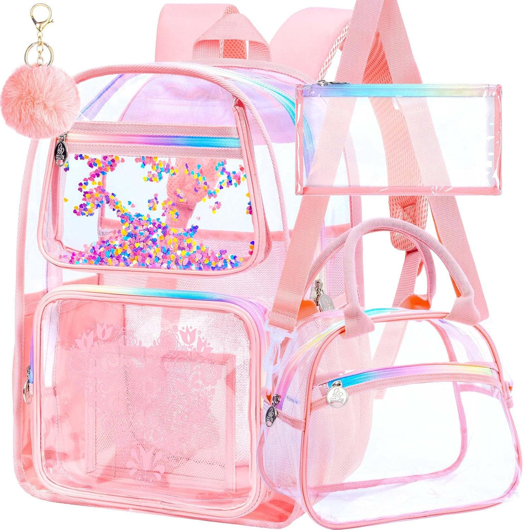 Clear Backpack, Heavy Duty Transparent Bookbag, See through Backpacks for Women Men