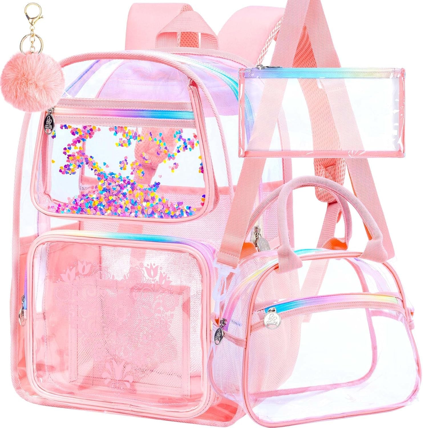 Clear Backpack, Heavy Duty Transparent Bookbag, See through Backpacks for Women Men