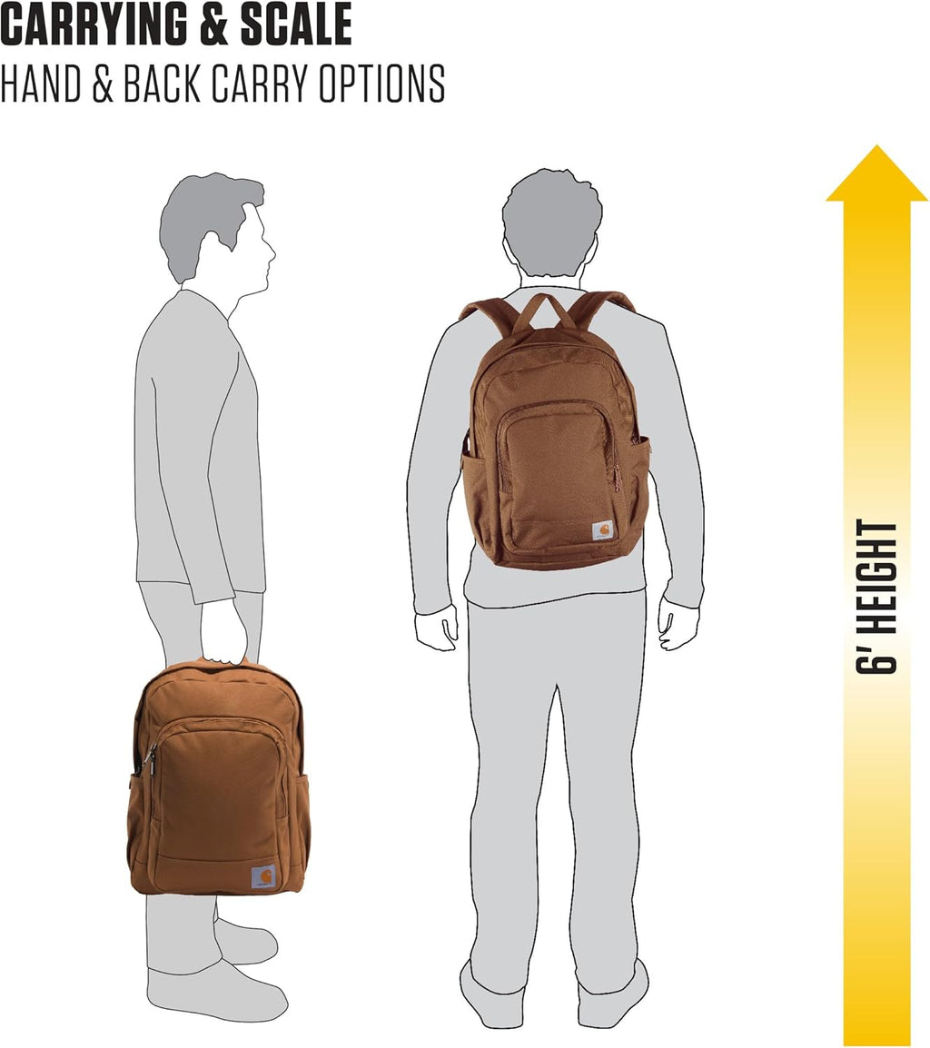 25L Classic Laptop Backpack, Durable Water-Resistant Pack W/ 15" Laptop Sleeve and Multiple Organizational Compartments, PFAS Free,  Brown