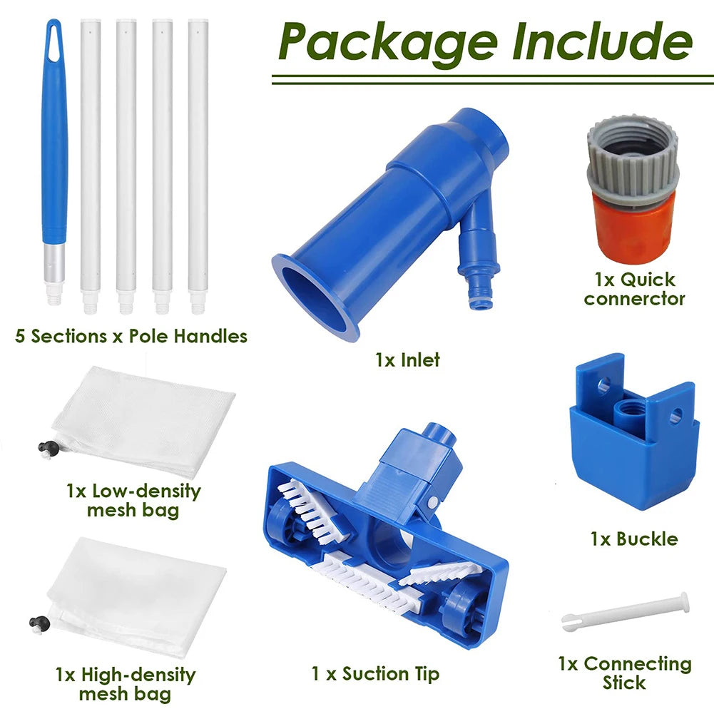 Portable Swimming Pool Cleaning Tool Kit with 5 Section Pole Pool Spa Jet Vacuum Cleaner for above Ground Pool Spa Pond Hot Tub
