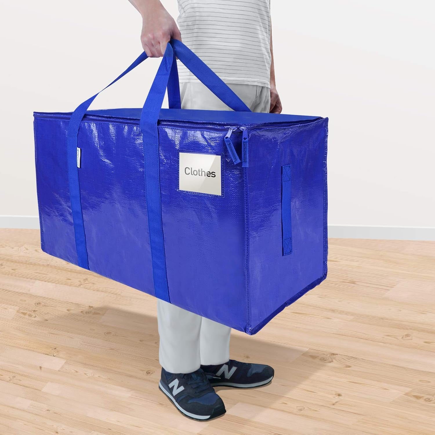 6 Pack Extra Large Moving Bags with Zippers & Carrying Handles, Heavy-Duty Storage Tote Moving Boxes for Space Saving