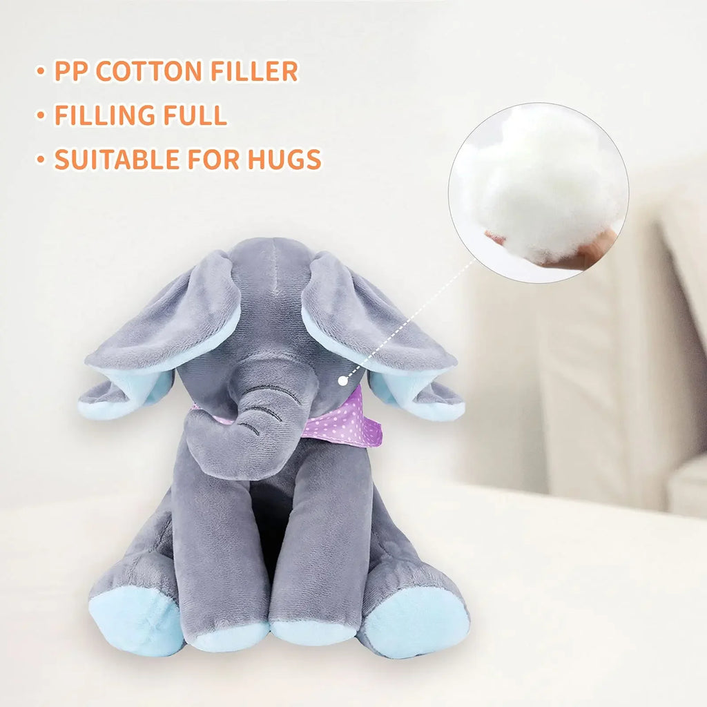 Animated Elephant Toys Plush Singing Elephant with Ears Moving Electric Plush Toy Adorable Elephant Stuffed Animal Toy for Baby'