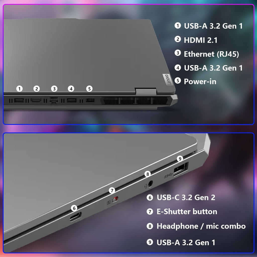 LOQ 15 15ARP9 RTX 4050 Gaming Laptop, 15.6 FHD 144Hz IPS Display, AMD Ryzen 7 7435HS, NVIDIA Geforce RTX 4050, 32GB DDR5 RAM, 1TB SSD, Backlit Keyboard, Wi-Fi 6, Bundle with PCO Laptop Cooler