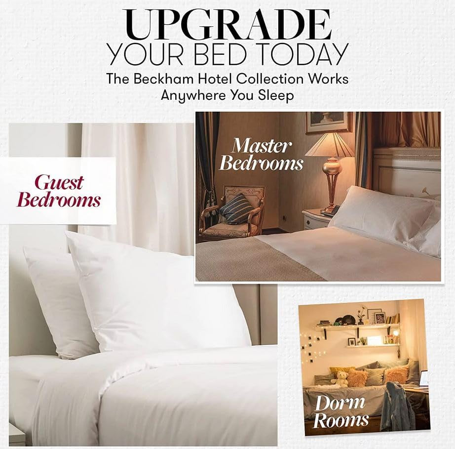 Bed Pillows Standard/Queen Size Set of 2 - Original down Alternative Pillow for Sleeping - Bedding for Back, Stomach or Side Sleepers