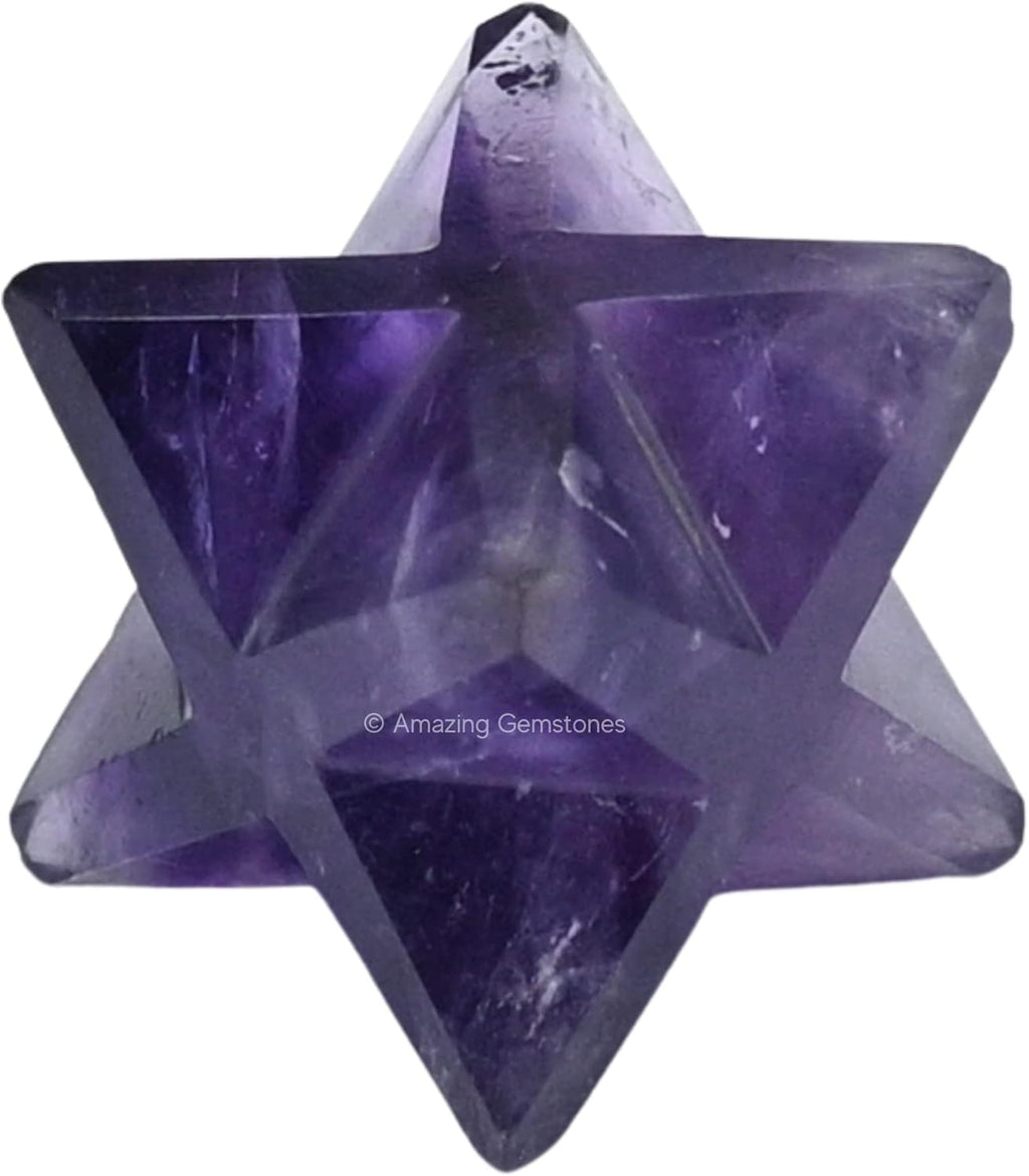 Amethyst Merkaba Crystal - 0.75 Inches Metaphysical Merkaba Star for Meditation - Energetic Tetrahedron Crystal and Healing Stones for Spiritual Growth and Healing (15-20Mm)
