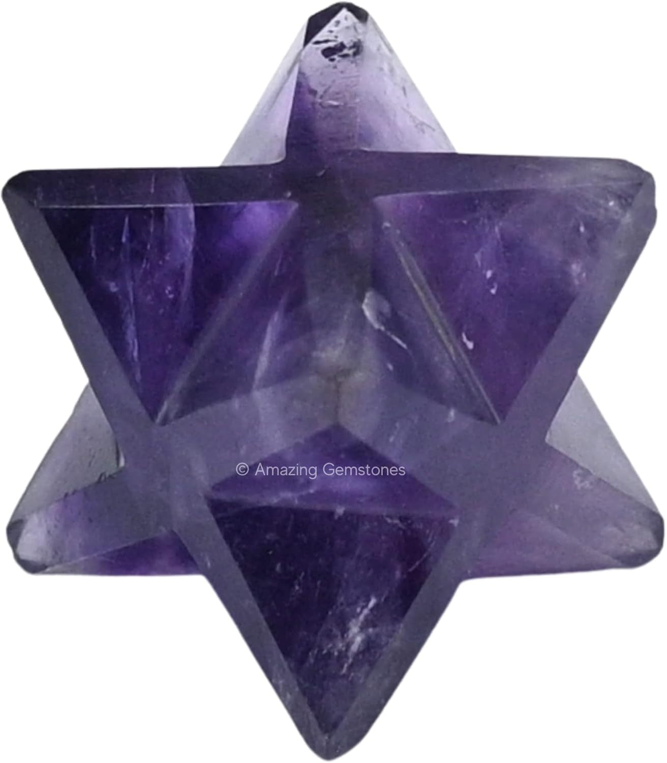 Amethyst Merkaba Crystal - 0.75 Inches Metaphysical Merkaba Star for Meditation - Energetic Tetrahedron Crystal and Healing Stones for Spiritual Growth and Healing (15-20Mm)
