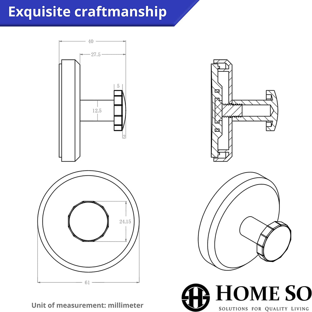 Suction Cup Hooks for Shower, Bathroom, Kitchen, Glass Door, Mirror, Tile – Loofah, Towel, Coat, Bath Robe Hook Holder for Hanging up to 15 Lbs – Waterproof & Rustproof, Matte Black (2-Pack)