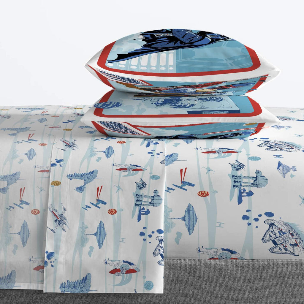 Star Wars Empire Strikes Back 4 Piece Full Bed Set - Includes Reversible Comforter & Sheet Set - Super Soft Fade Resistant Microfiber