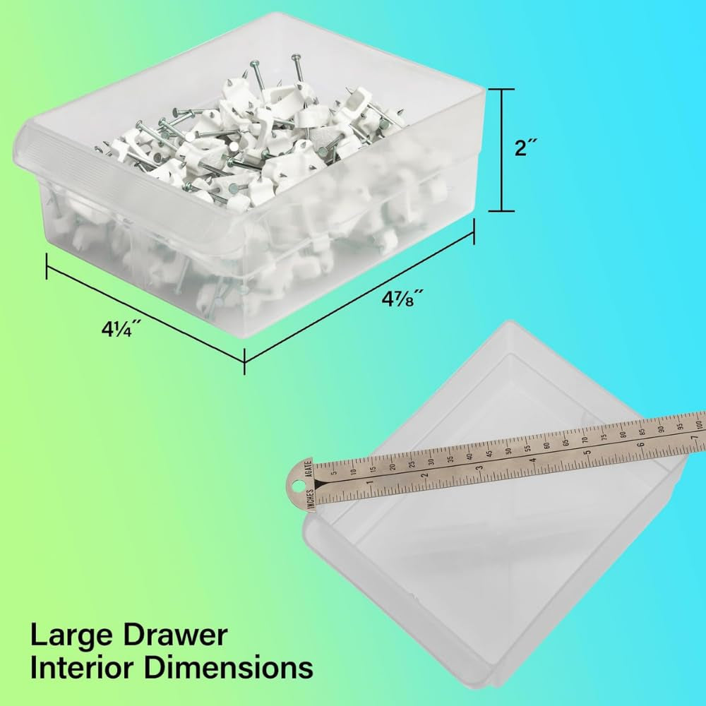 44-Drawer Plastic Drawer Storage Cabinet for Garage Organization, Bead Organizer, Building Bricks Storage, Teacher Toolbox, Makeup Organizer, 20-Inch W X 6-Inch D X 16-Inch H, 10144 Black