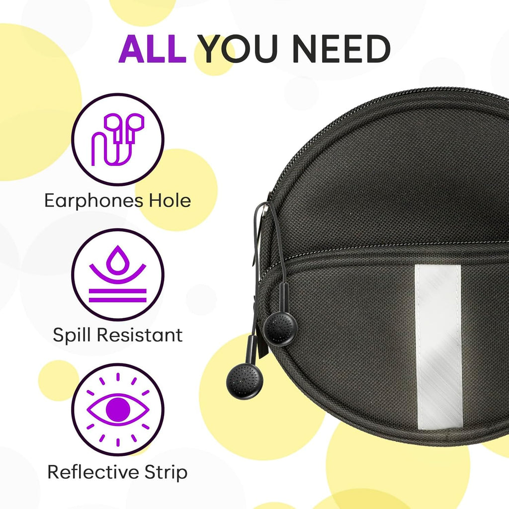 Portable CD Player Case, Waterproof Portable CD Player Carrying Case, Adjustable Strap, CD Player Suitcase with 3 Compartments