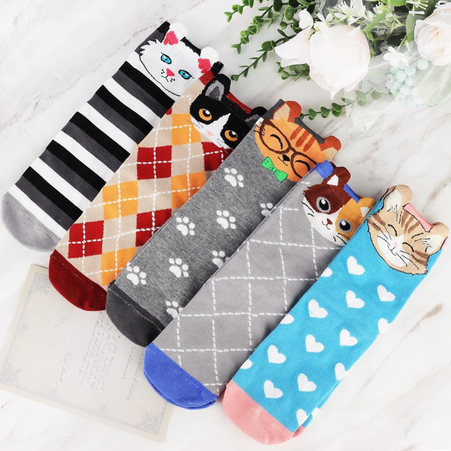 Women's Animal-Themed Socks: Cute Cat, Dog, and Owl Designs - Perfect Gifts for Animal Lovers