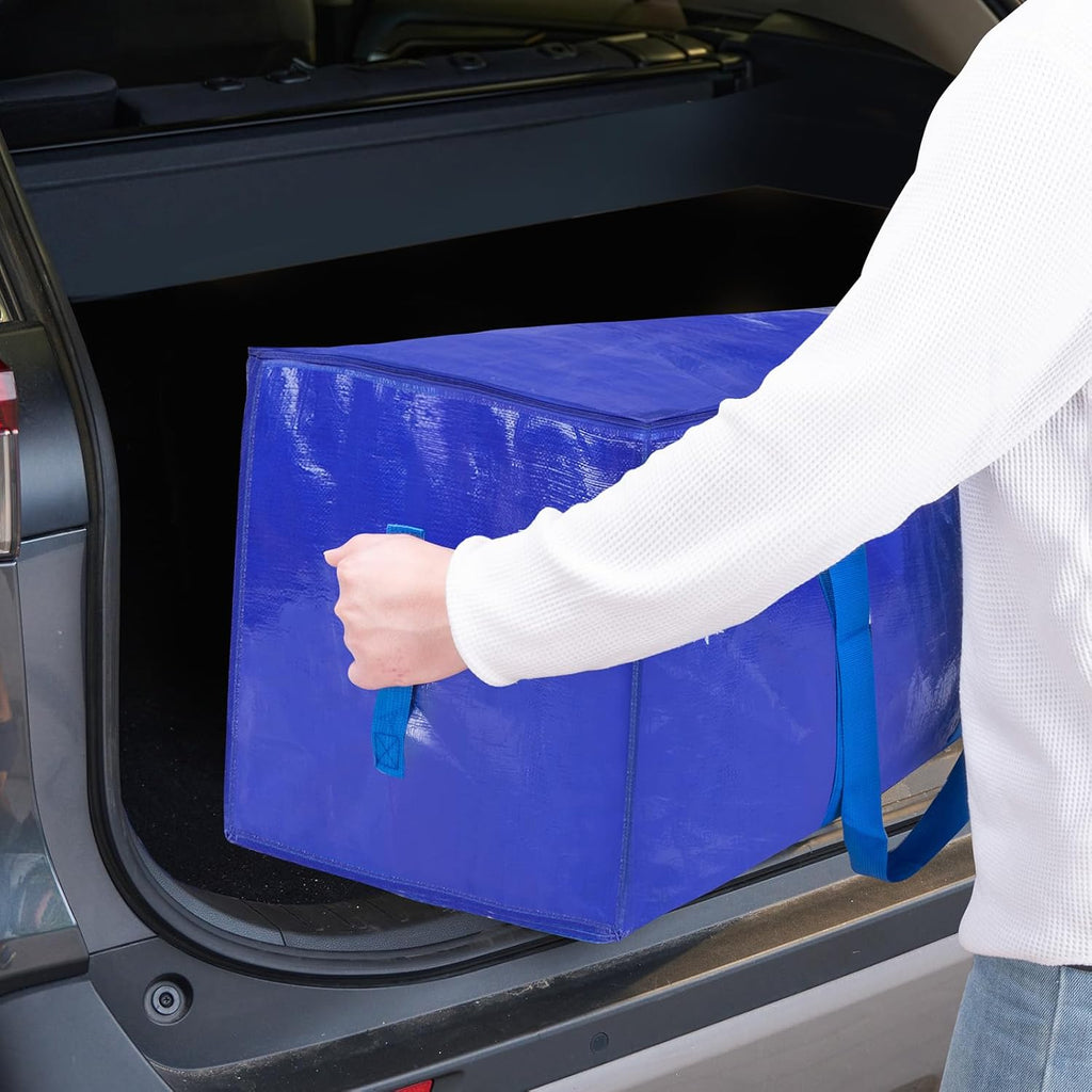 6 Pack Extra Large Moving Bags with Zippers & Carrying Handles, Heavy-Duty Storage Tote Moving Boxes for Space Saving