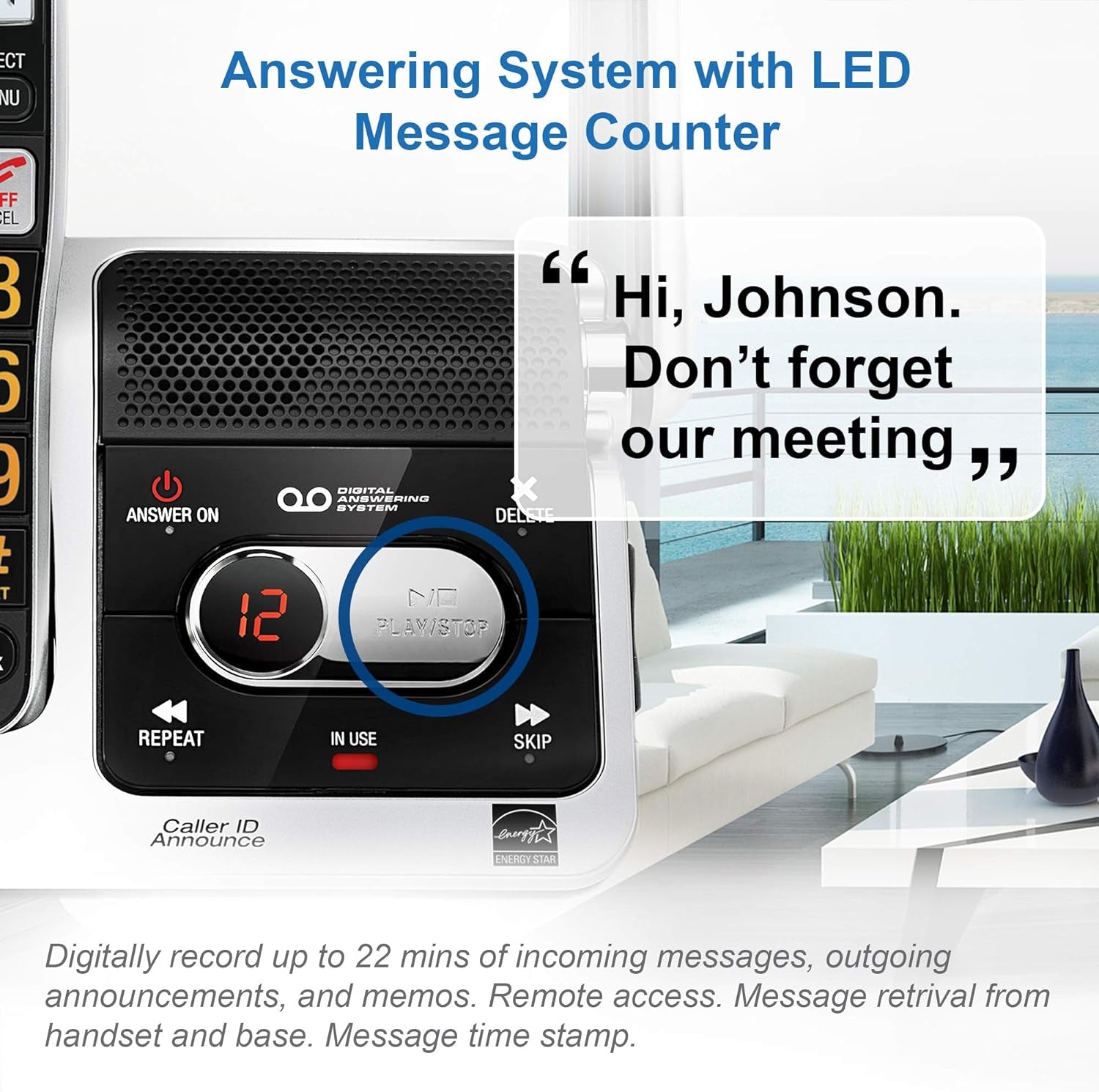 BL102-2 DECT 6.0 2-Handset Cordless Phone for Home with Answering Machine, Call Blocking, Caller ID Announcer, Audio Assist, Intercom, and Unsurpassed Range, Silver/Black