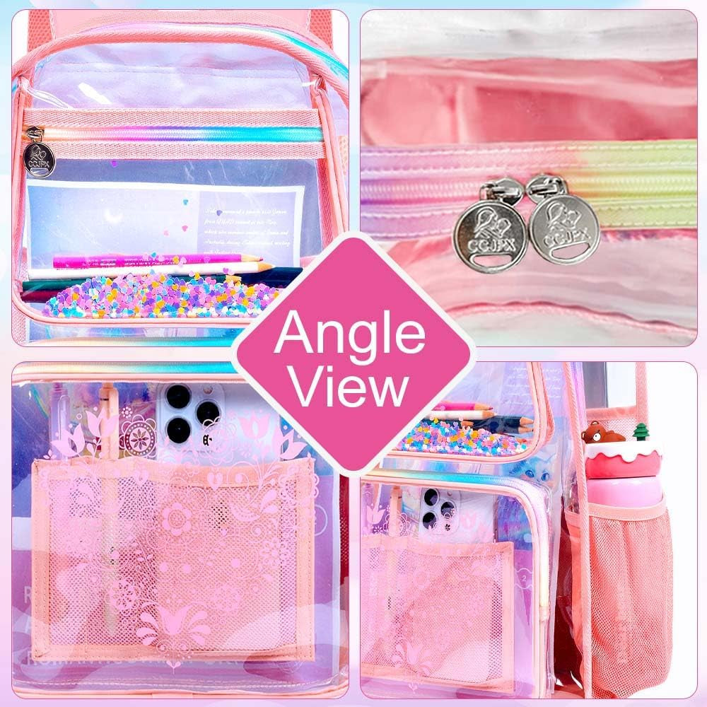 Clear Backpack, Heavy Duty Transparent Bookbag, See through Backpacks for Women Men