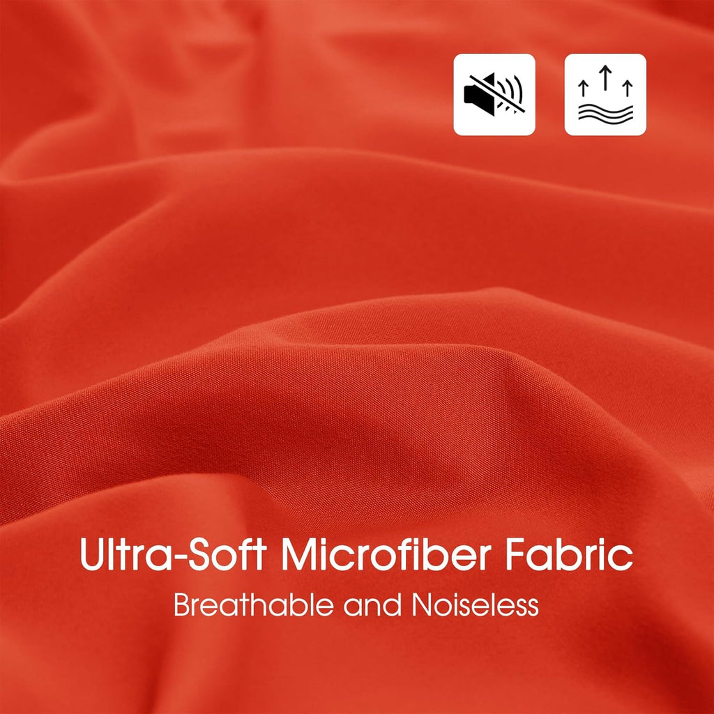 Queen Comforter Set - Orange Comforter Set Queen, Reversible Bed Comforter Queen Set for All Seasons, Flame/Charcoal Gray, 1 Comforter (88"X92") and 2 Pillow Shams (20"X26"+2")