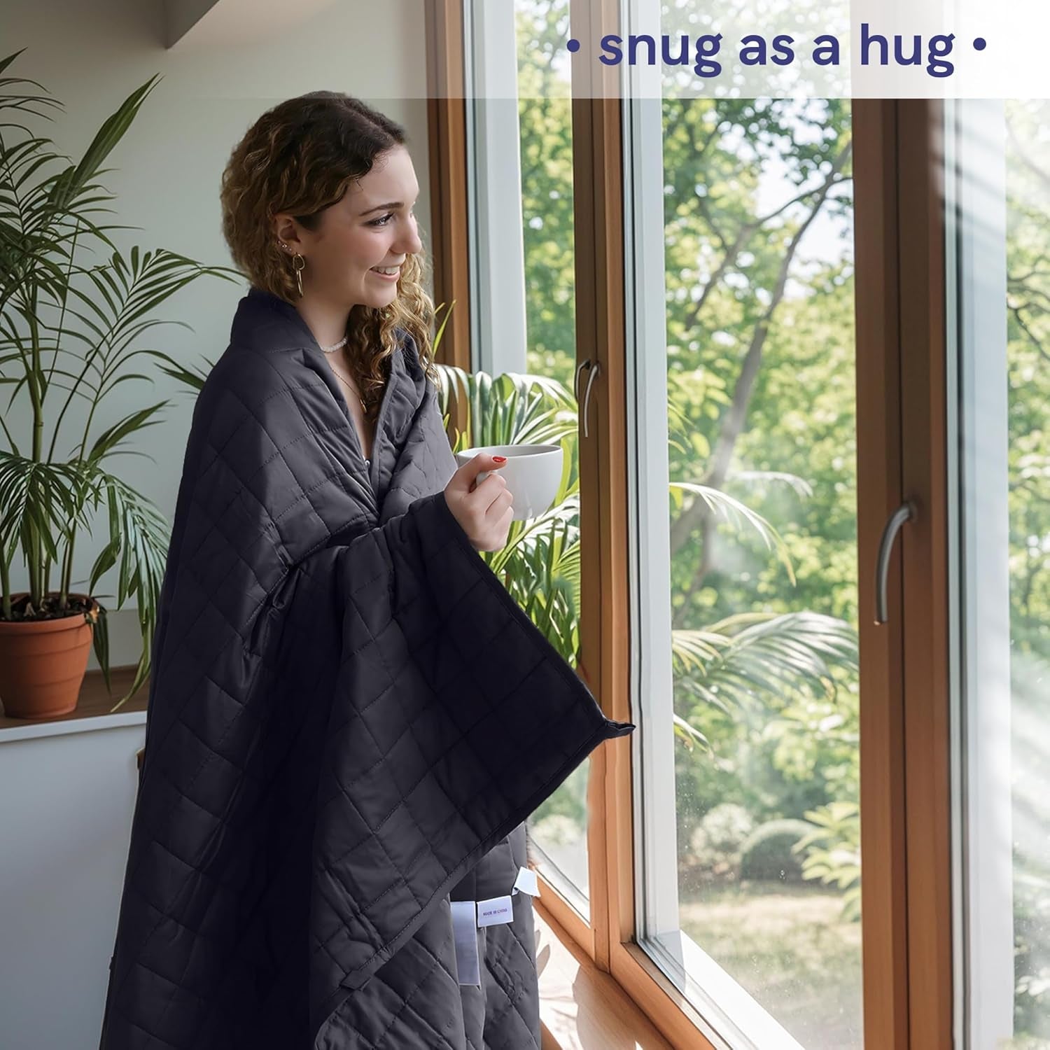 Exclusive 15Lbs Weighted Blanket, Bed Blanket for One Person of 140Lbs, Ideal for on Queen/King Bed (Dark Grey, 60"X80" 15Lbs)