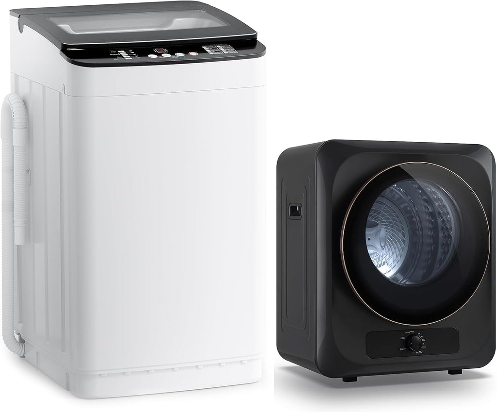Portable Washer and Dryer Combo Set, 25 Lbs Fully Automatic Washing Machine, 10 Lbs Portable Dryers, Compact Washer and Dryer for Apartment, RV, Dorm