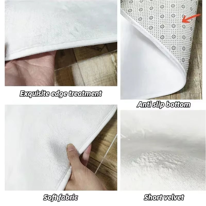 1Pc Christmas Red Rug Snowman Kitchen Carpet Living Room Rug Floor Mat Red Car Christmas Tree Print Door Mat Room Home Decor