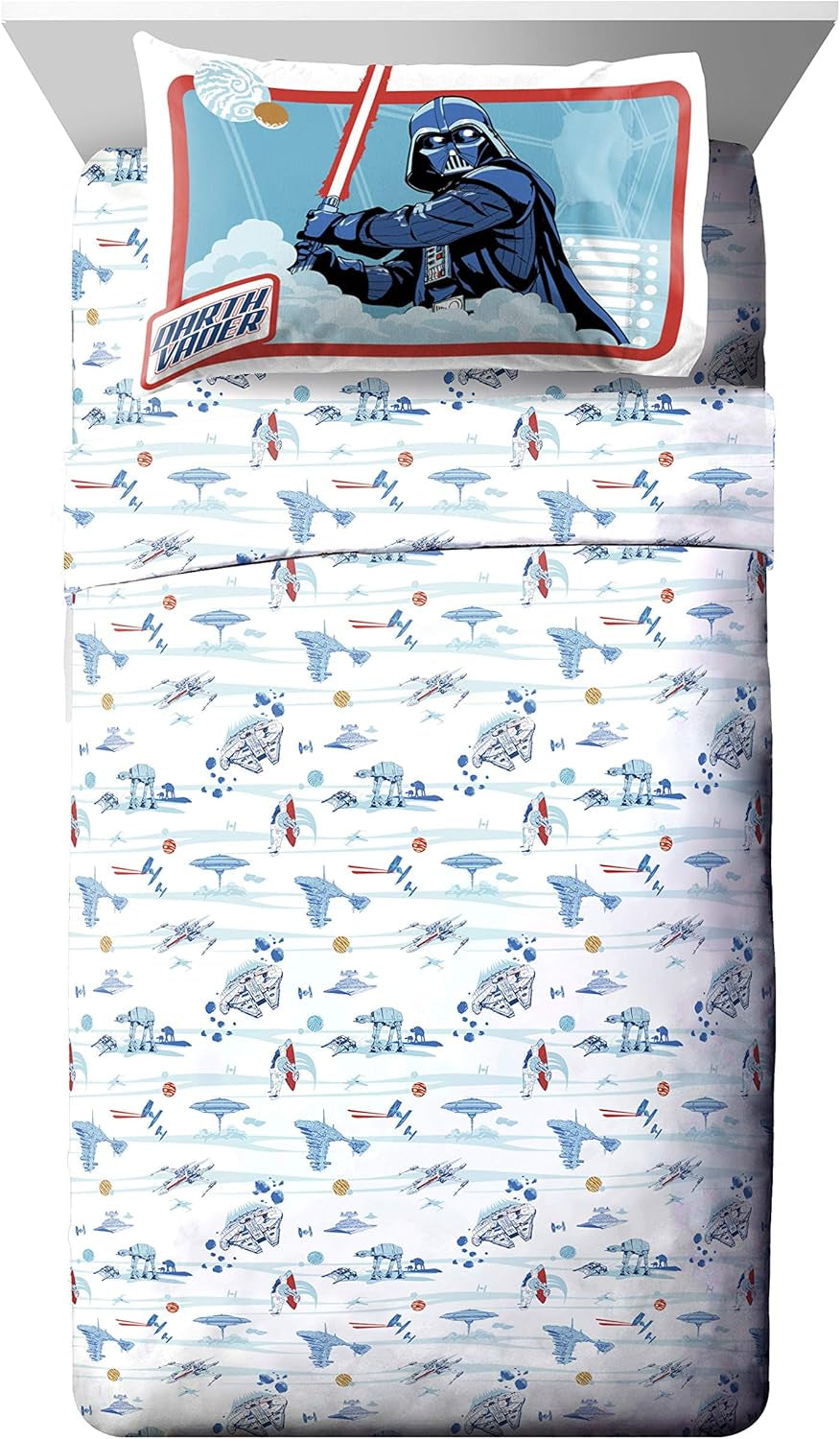 Star Wars Empire Strikes Back 4 Piece Full Bed Set - Includes Reversible Comforter & Sheet Set - Super Soft Fade Resistant Microfiber