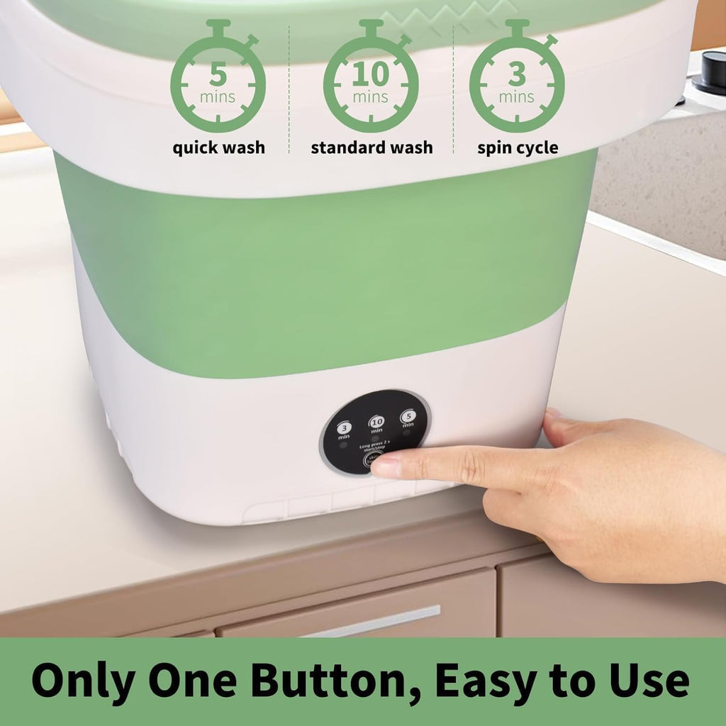 Portable Washing Machine, 16L Upgraded Mini Washer with Spin Basket Laundry Machine, 3 Cleaning Modes Suitable for Small Clothes, Foldable Design Ideal for Apartment, Home and Hotel