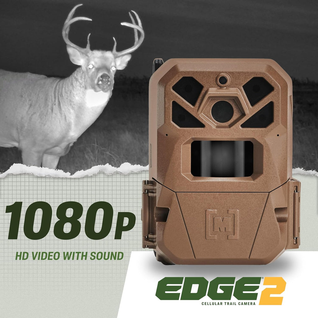 Edge 2 Cellular Trail Camera - Auto Connect Nationwide 4G LTE - on Demand 36MP Photo - 1080P Video with HD Audio - 100 Ft Detection Range - Low Glow Flash