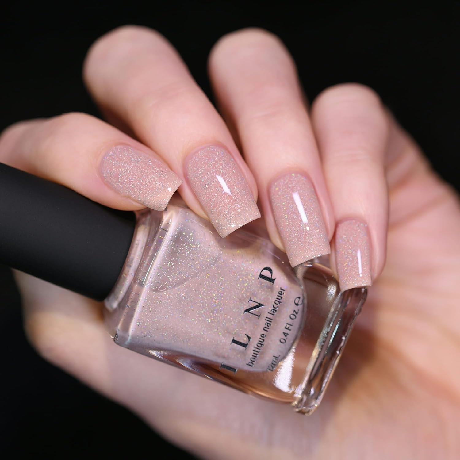 ILNP Birthday Suit - Cashmere Pink Holographic Nail Polish, Neutral Nude, Chip Resistant Manicure, Non-Toxic, Vegan, Cruelty Free, 12Ml