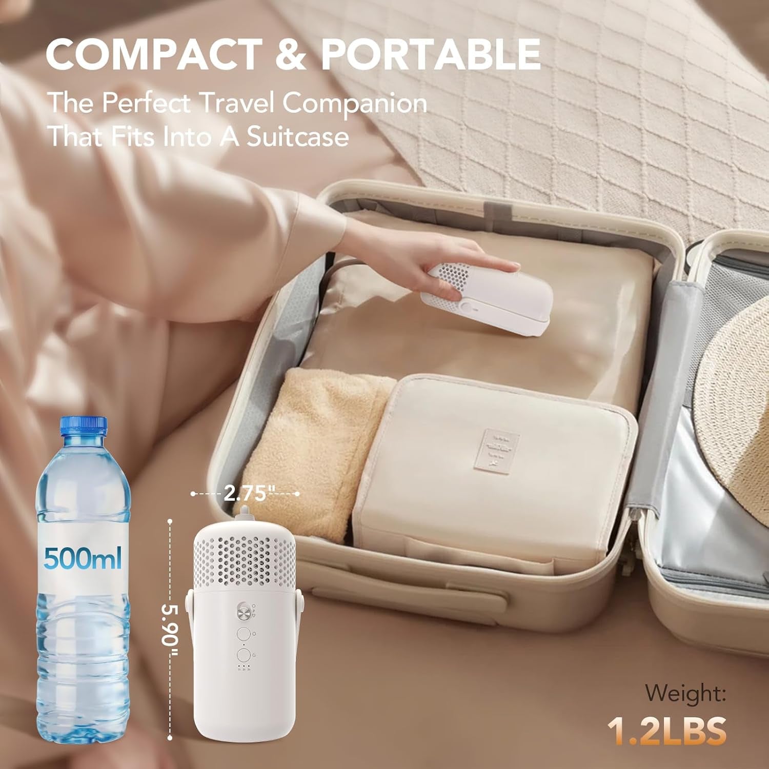 High-Speed Portable Clothes Dryer, Portable Dryer for Apartment, Travel, RV - Premium Mini 1000W Dryer Machine for Light Clothes, Underwear with Dry Bag, Hook, Perfect for Travelers, Housewarming