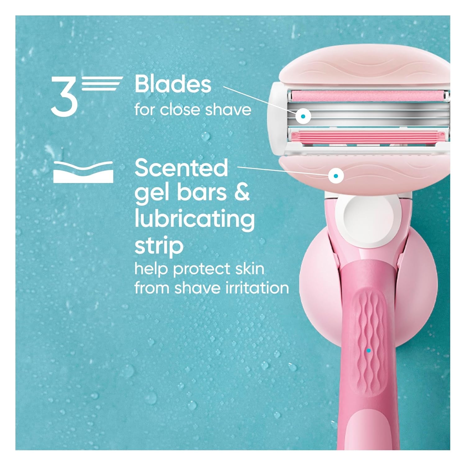 Comfortglide White Tea Women'S Razor Blades, 3-Blade Razor Refills, 6 Count