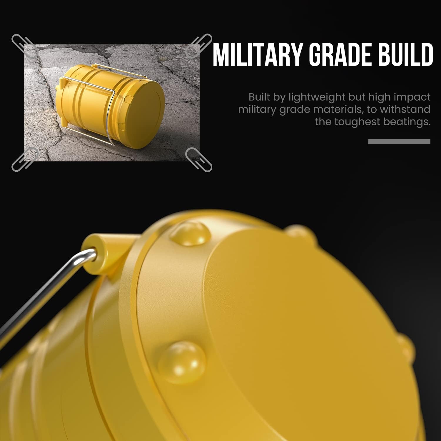 LED Camping Lantern, 4 Pack Battery Powered Flashlight for Power Outages, Portable Collapsible Hanging Light Essential for Home, Outdoor, Emergency Lamp Survival Kit Gear for Hurricane, Yellow