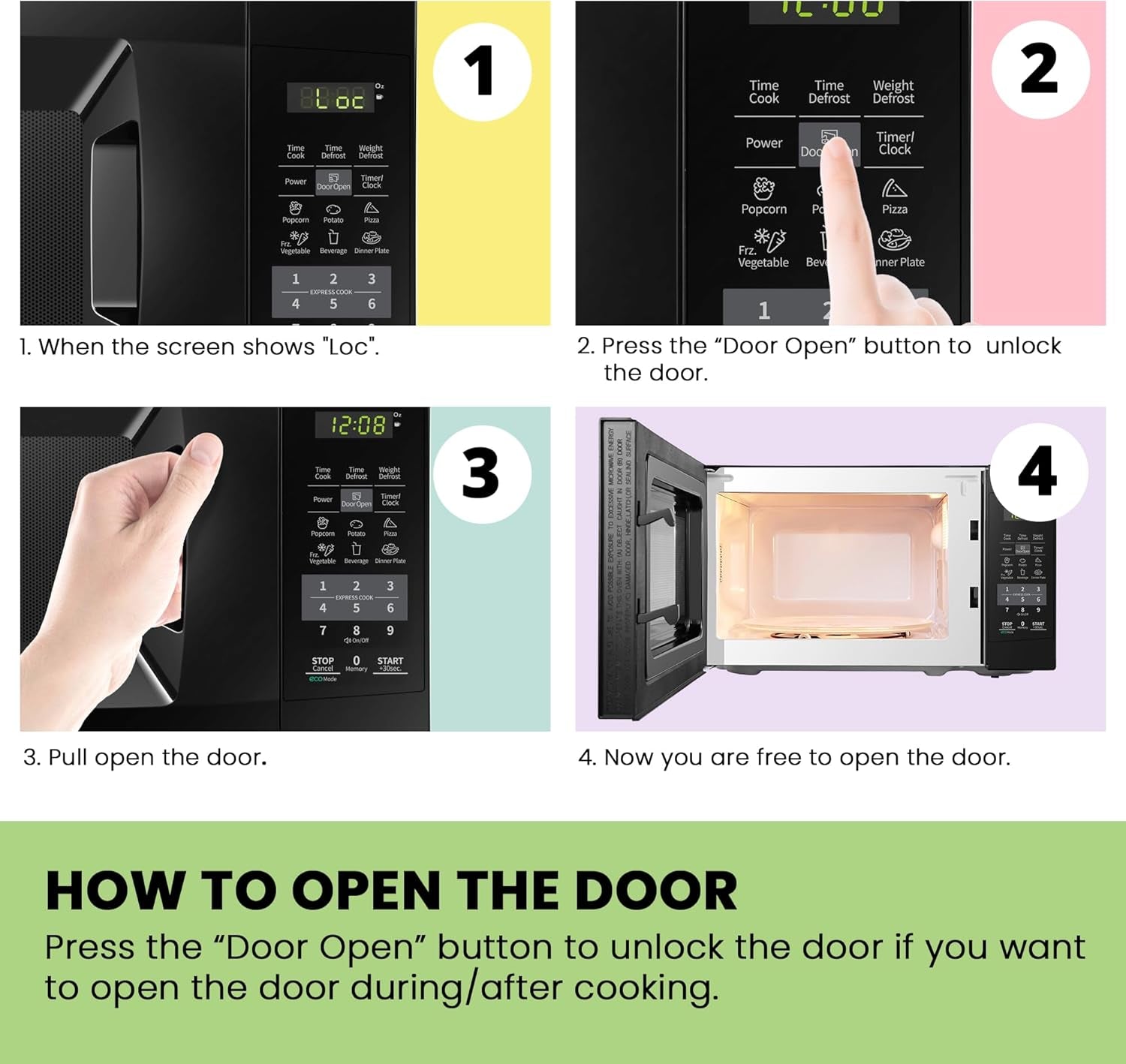 COMFEE EM720CPL-PMB Countertop Microwave Oven with Sound On/Off, ECO Mode and Easy One-Touch Buttons, 0.7 Cu Ft, Black