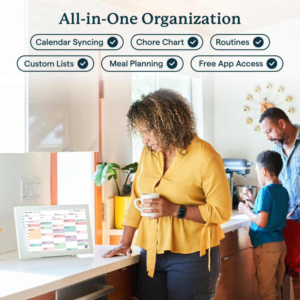 Calendar: 15-Inch Wall Planner Digital Calendar & Chore Chart, Smart Touchscreen Interactive Display for Family Schedules – Wall Mount Included, Great for Organizing Your 2025 Calendar