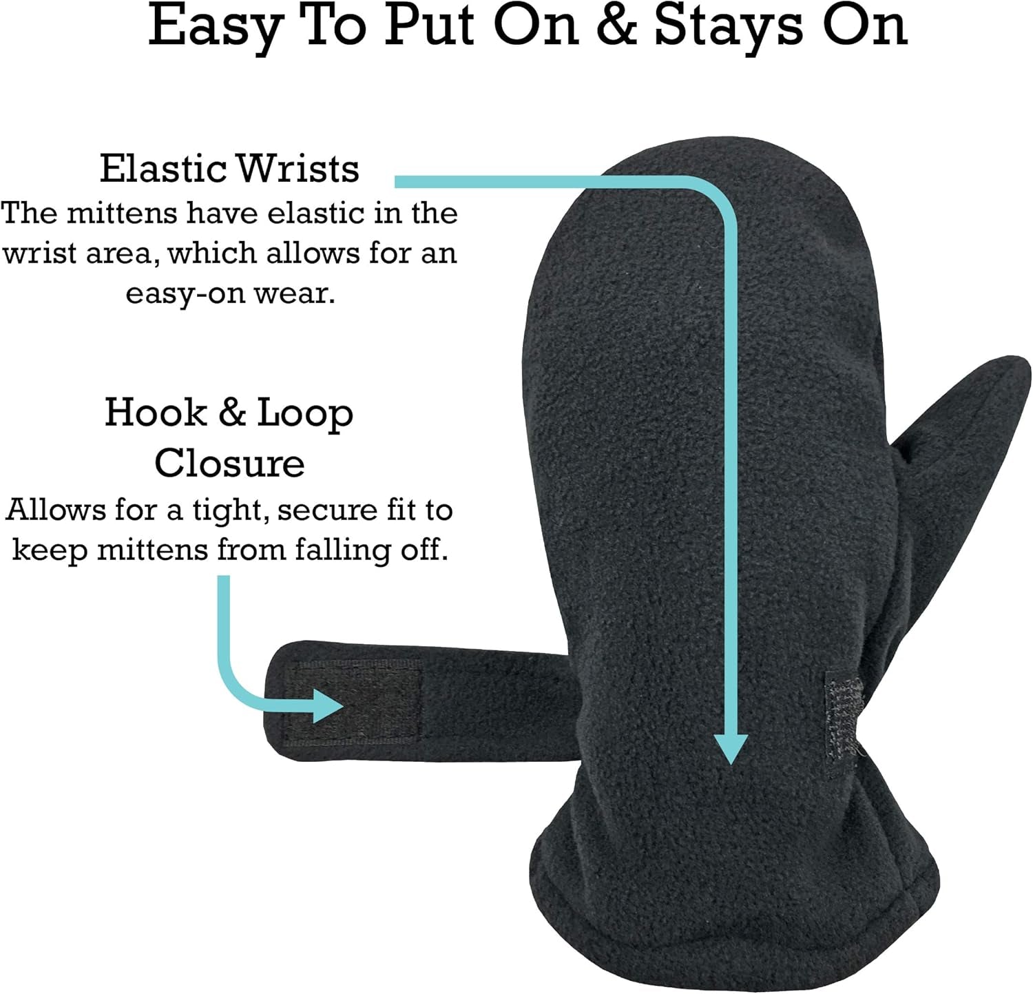 Baby Toddler Mittens Kids 2 Pairs Fleece Gloves Winter Warm Sherpa Lined