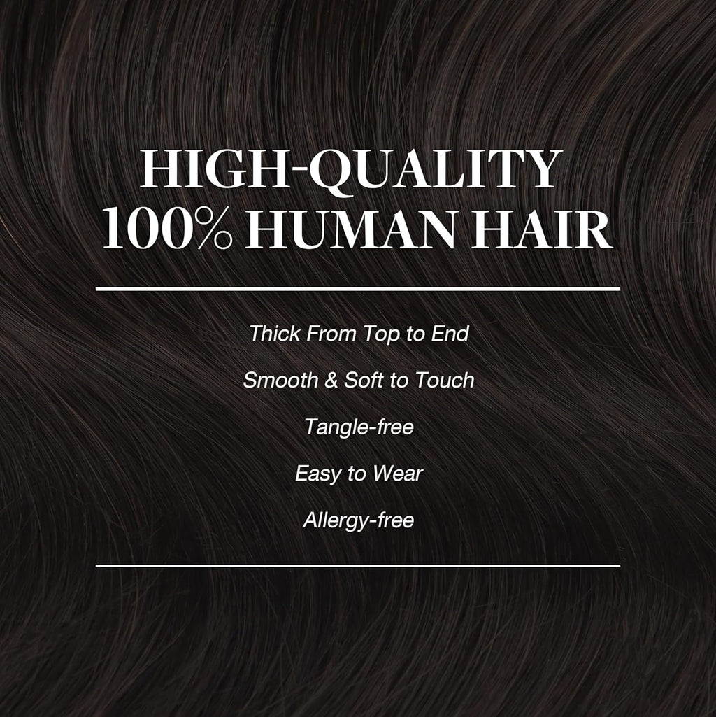 Clip in Hair Extensions Real Human Hair, Remy Human Hair Extensions Clip Ins for Women, Natural Human Hair, 20Inch 120G 7Pcs, 2 Dark Brown