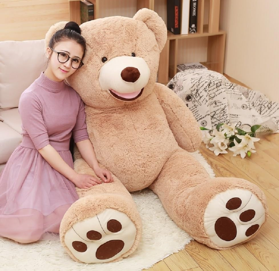 Smile Giant Teddy Bear, 51Inch Large Stuffed Bears with Big Footprints, Big Stuffed Animals Cuddly Plush Gifts for Girlfriends, Boyfriend, Brown